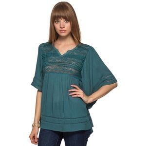 Boho Lace and Crochet Trim Top